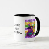 Custom Top Hat Feathers MARDI GRAS マグカップ (正面右)