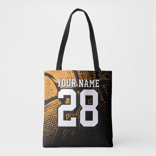 Custom tote bag with vintage basketball design トートバッグ (正面)
