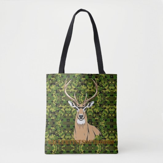 Custom tote bag with whitetail design トートバッグ (正面)