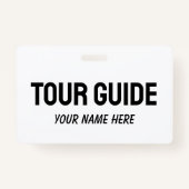 Custom tour guide name badge with clip or string バッジ (正面)