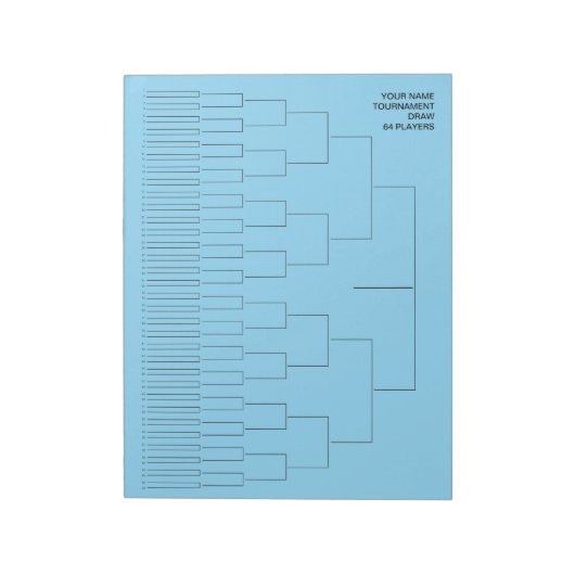 Custom tournament draw template for 64 players ノートパッド (回転)