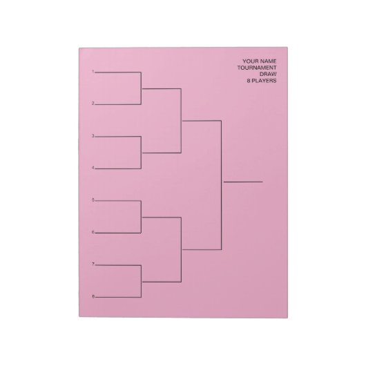 Custom tournament draw template for 8 players ノートパッド (回転)