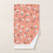 Custom Towels with White Poppies バスタオルセット (ハンドタオル)