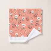 Custom Towels with White Poppies バスタオルセット (ウォッシュタオル)