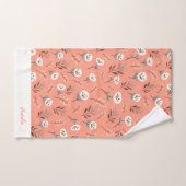 Custom Towels with White Poppies バスタオルセット (ハンドタオル)