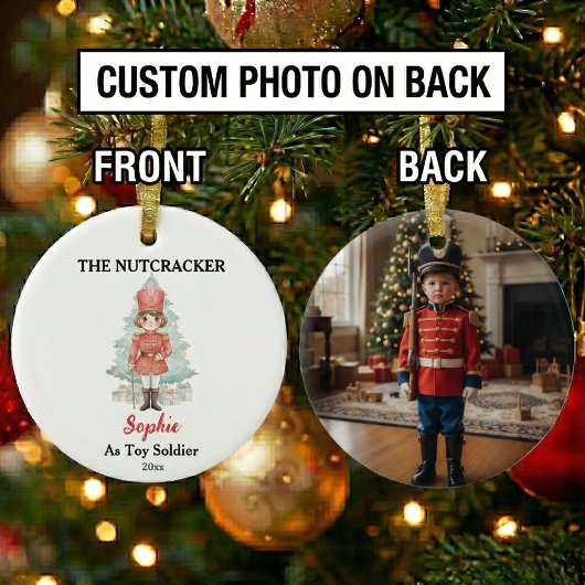 Custom Toy Soldier Nutcracker Photo Christmas セラミックオーナメント