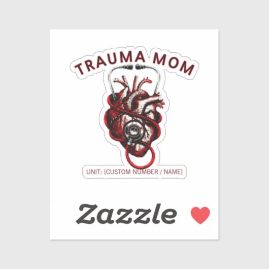 Custom Trauma Nurse Mom Anatomical Heart  シール (シート)