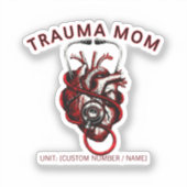 Custom Trauma Nurse Mom Anatomical Heart  シール (正面)