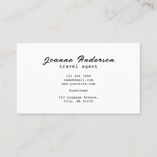 Custom Travel Agent Business Card with Cityscape 名刺 (裏面)