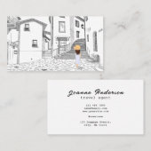 Custom Travel Agent Business Card with Cityscape 名刺 (正面/裏面)