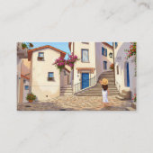 Custom Travel Agent Business Card with Cityscape 名刺 (正面)