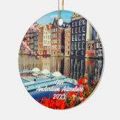 Custom Travel Photo Christmas Tree セラミックオーナメント (左)