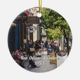 Custom Travel Photo Christmas Tree セラミックオーナメント