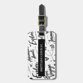 Custom Travel Typography Luggage Tag ラゲッジタグ (正面縦)