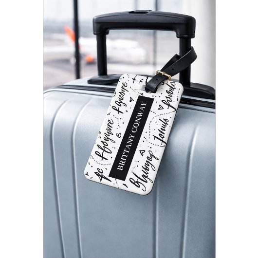 Custom Travel Typography Luggage Tag ラゲッジタグ