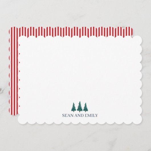 Custom Tree Farm Christmas Stationary サンキューカード (正面/裏面)