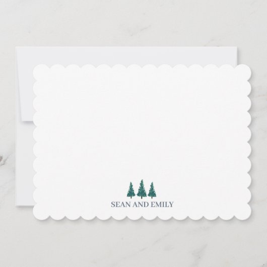 Custom Tree Farm Christmas Stationary サンキューカード (正面)