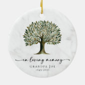 Custom Tree of Life In Loving Memory Keepsake セラミックオーナメント (裏面)
