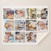 Custom Trendy 12 Photos Collage Family Birthday シェルパブランケット (正面(横))