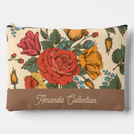 Custom trendy classic botanical pattern Brown アクセサリーポーチ