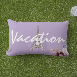 Custom Trendy Eiffel tower on vacation Purple chic アウトドアクッション