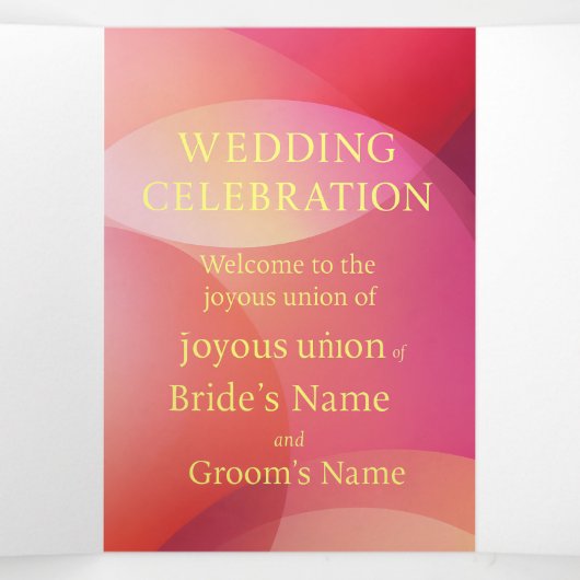 Custom Trifold Letter Fold Invitation, Size: 5" x  三つ折り招待状 (内部中)