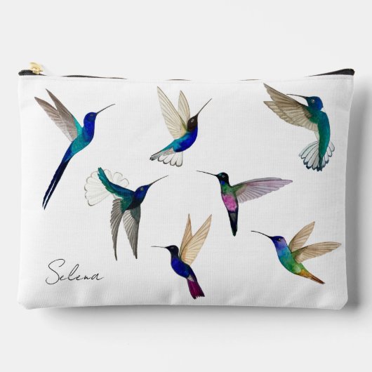 Custom Tropical Hummingbirds  アクセサリーポーチ (正面)