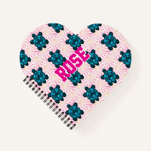 Custom Tropical Turtle Floral Pattern Seamless  ノートブック (正面)