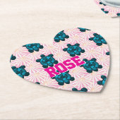 Custom Tropical Turtle Floral Pattern Seamless  ペーパーコースター (アングル)