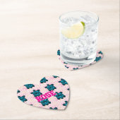 Custom Tropical Turtle Floral Pattern Seamless  ペーパーコースター (インサイチュ)