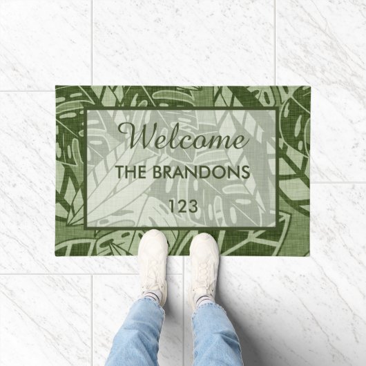 Custom Tropical Welcome Mat ドアマット (室内)