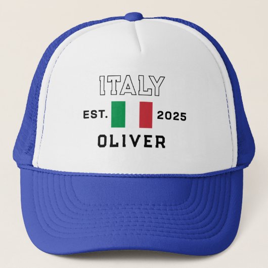 Custom Trucker Cap for Italy Fans, Personalized キャップ (正面)