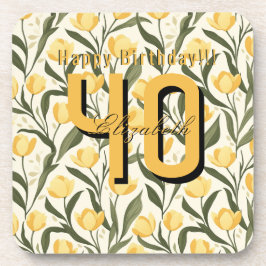 Custom Tulip Flower 70Th Birthday コースター