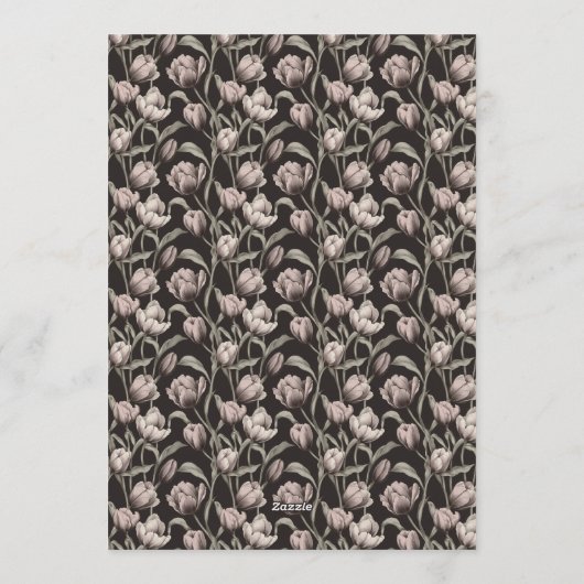 Custom Tulip Themed 5Th Birthday 招待状 (裏面)