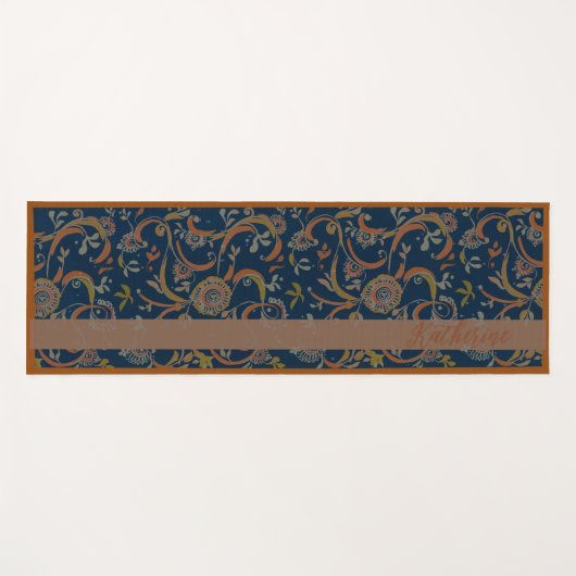 CUSTOM Tumeric + Ginger Swirl Motif Yoga Mat ヨガマット (正面(横))