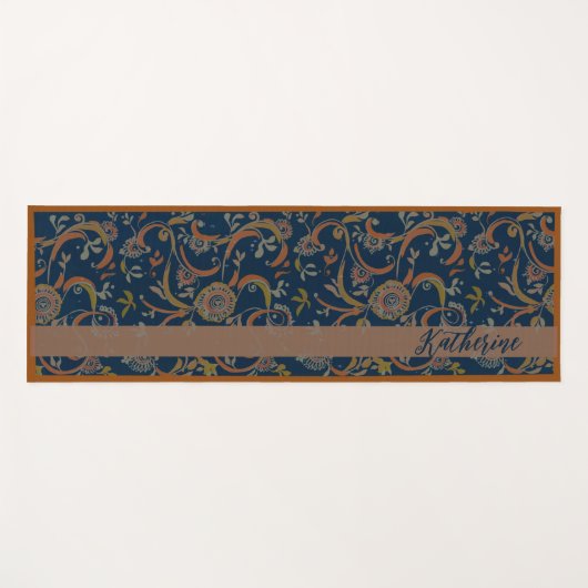 CUSTOM Tumeric + Ginger Swirl Motif Yoga Mat ヨガマット (正面(横))