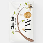 Custom Turning Two Beehive Birthday Party 横断幕 (縦)