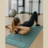 Custom Turquoise and Charcoal Knit Pattern ヨガマット