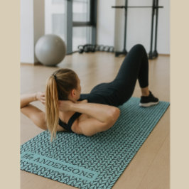 Custom Turquoise and Charcoal Knit Pattern  ヨガマット