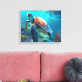 Custom Turtle Canvas Wall Art Personalized Design キャンバスプリント (インサイチュ (リビング))