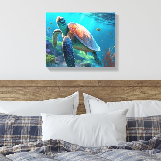 Custom Turtle Canvas Wall Art Personalized Design キャンバスプリント (インサイチュ (寝室))