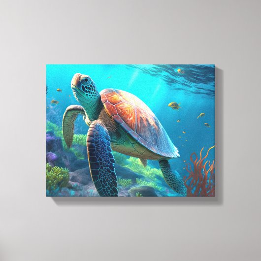 Custom Turtle Canvas Wall Art Personalized Design キャンバスプリント (正面)