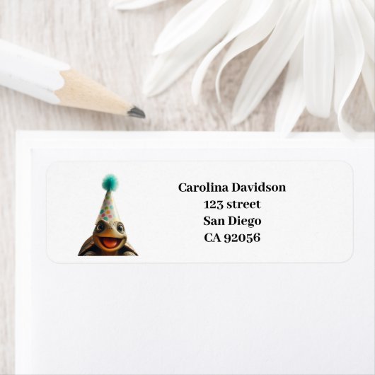 Custom turtle party place settings ラベル (インサイチュ)