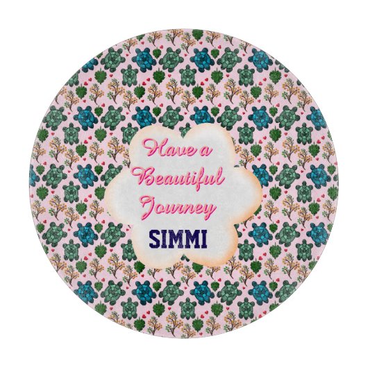 Custom turtle pattern  カッティングボード (正面)