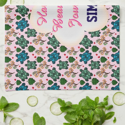 Custom turtle pattern  キッチンタオル (折り畳み)