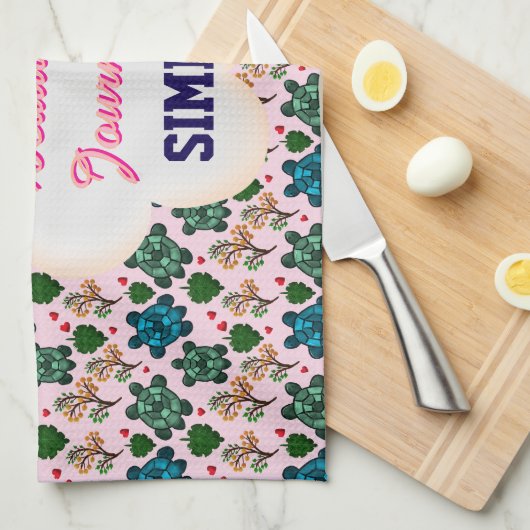 Custom turtle pattern  キッチンタオル (四つ折り)