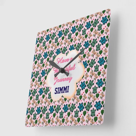 Custom turtle pattern  スクエア壁時計 (傾斜)