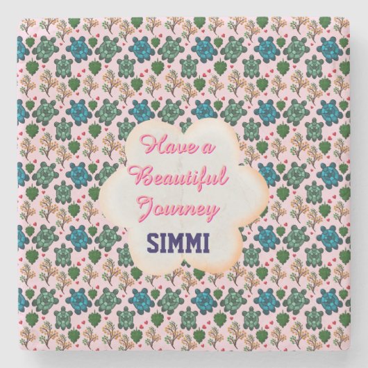 Custom turtle pattern  ストーンコースター (正面)