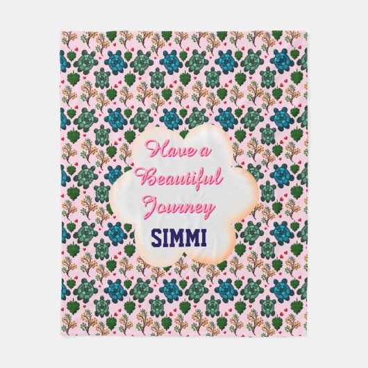 Custom turtle pattern  フリースブランケット (正面)