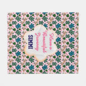 Custom turtle pattern  フリースブランケット (正面(横))